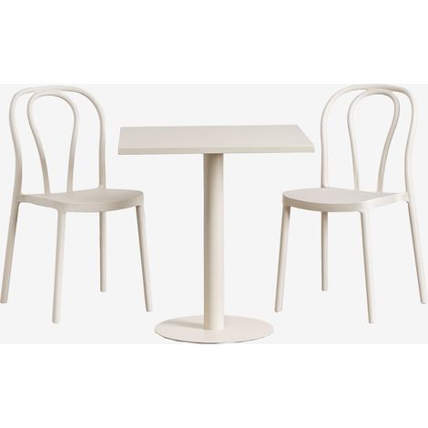 Set Tavolo Quadrato 70x70 cm e 2 Sedie da Giardino Mizzi SKLUM