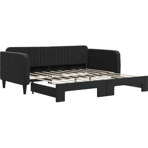 Maison Exclusive - Lit de jour avec lit gigogne noir 90x190 cm velours