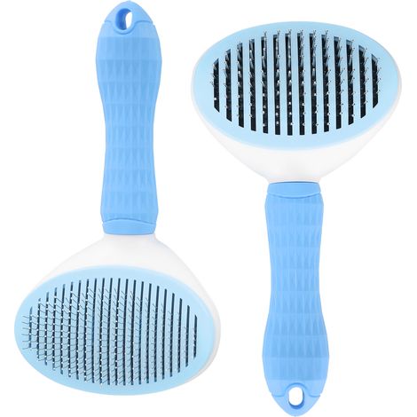 Brosse démêlante pour animaux de compagnie, peigne à aiguilles bleu pour chiens et chats, idéale pour le toilettage et le massage. (1/5)