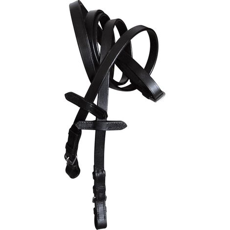 Pour en savoir plus :, Noir: Rênes anglaises en cuir lisse ligne économique 16 mm