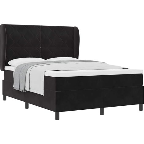 Maison Exclusive - Letto a molle con materasso Nero 190 x 140 cm Velluto