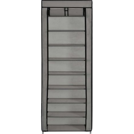 Meuble à chaussures,Armoire à chaussures avec housse Gris 57x29x162 cm Tissu CFW5035845 (1/5)