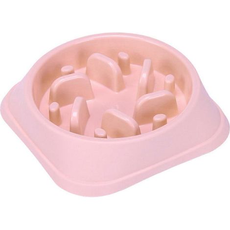 Futternäpfe für Hunde, langsam fressend, aus Kunststoff, verschluckungssicher, für Welpen und Katzen, rosa