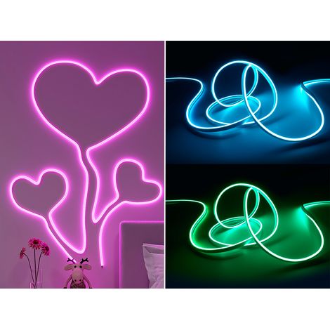LED Streifen NEON mit Fernbedienung, RGB Farbwechsel & Dimmer - 3 Meter (1/5)