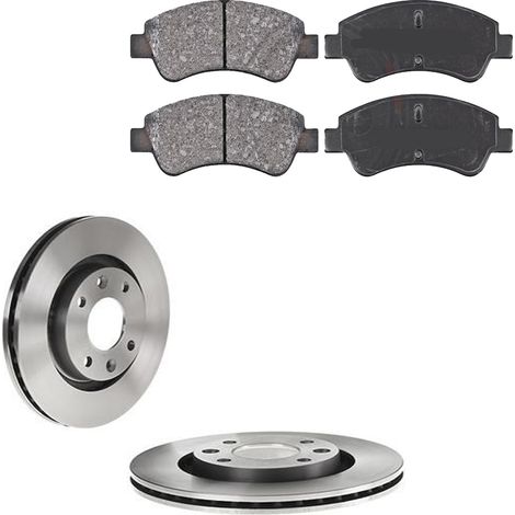 KIT FRENI ANTERIORI compatibile con PEUGEOT 307 BREAK (3E) - DISCHI + PASTIGLIE OEM: P 61 066 , P 61 068 / 17336 /SOSTITUZIONE DIRETTA/BASSA POLVERE/SILENZIOSO