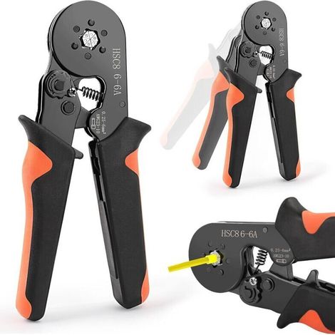 Pince a Sertir pour Cosse Electrique isolées, Cosses Electriques a Sertir 0.25-10mm², Isolated Cliquet Line Terminal Serting Tool, Pinces à Sertir pour Connecteurs Electriques Automobile