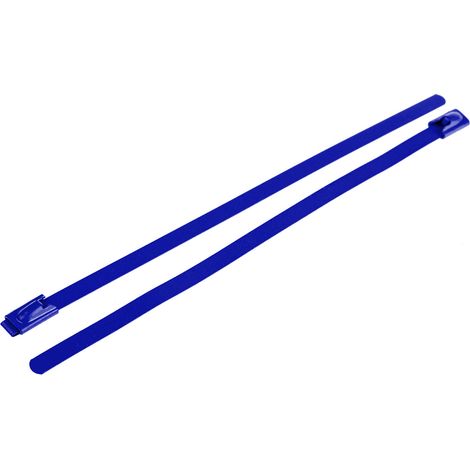 Serre-câble RS PRO Bleu en Acier inoxydable revêtu de polyester, 150mm x 4,6 mm ( Prix pour Sachet de 100 ) (1/3)