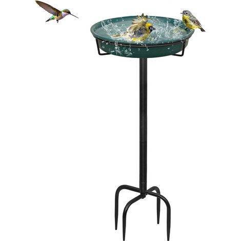 Vogeltränke, Schale aus Metall und Kunststoff, Stahlpfahl, für den Außenbereich (1/5)