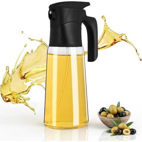 Flacon pulvérisateur rechargeable pour huile et huile d'olive, en verre, 300 ml, pour friteuses à air, salades et grillades.-AquaForge (1/5)