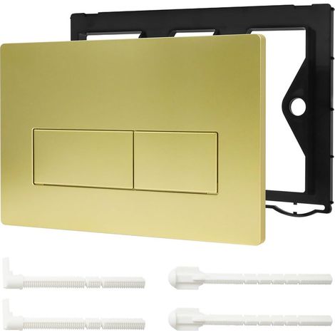 Panneau de commande de chasse d'eau mural, panneau de commande à double chasse d'eau, compatible avec les séries UP300/320 (or). (1/5)