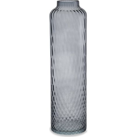 "Vaso artigianale BOTTIGLIA in vetro di Murano grigio freddo 42 cm" (1/2)