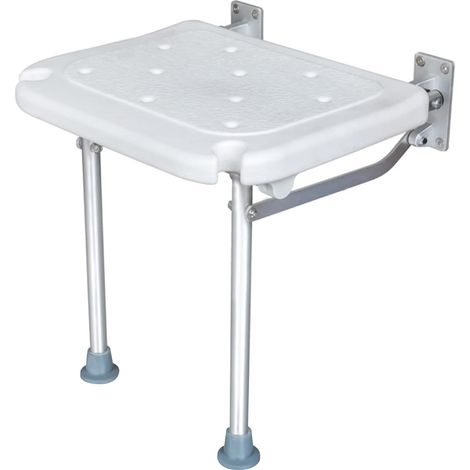Folding Shower Chair, Folding Shower Seat with Legs, Wall-Mounted Shower Seat, Bath Stool for Elderly People, Supports up to 440 kg, 40 x 32 x 42 cm