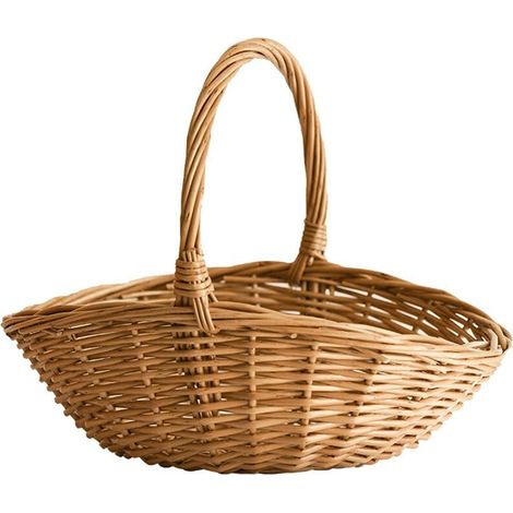 Weidenkorb mit Henkel, Weidenkorb zum Einkaufen, Geschenkkorb, Picknickkorb, Küchenkorb – Groß
