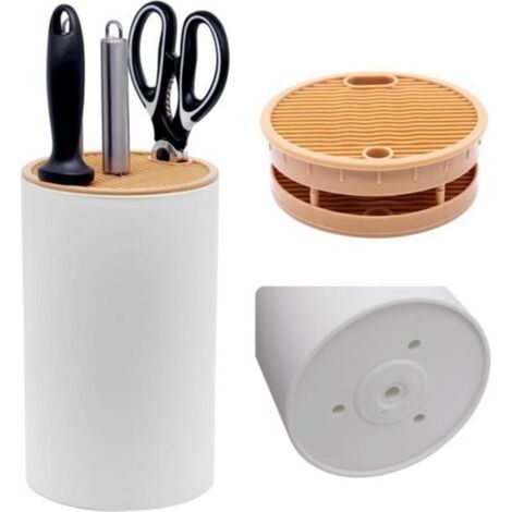 Porte Couteau sans Couteaux, Bloc Couteaux Cuisine Vide, Range Couteaux de Cuisine Circulaire, Blocs Couteaux Vides pour Gain Place Couteaux (Noir) (1/5)
