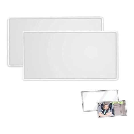 2pcs Car Makeup Mirror, Stainless Steel Car Vanity Mirror, Cosmetic Car Visor Mirror, Apply for Car Seat Back (1/5)
