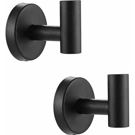 Stück Wandhaken für Badezimmer und Küchen, aus robustem und langlebigem Edelstahl, rostbeständig, geeignet für Küchen, Badezimmer und Garagen, schwarz. (1/5)