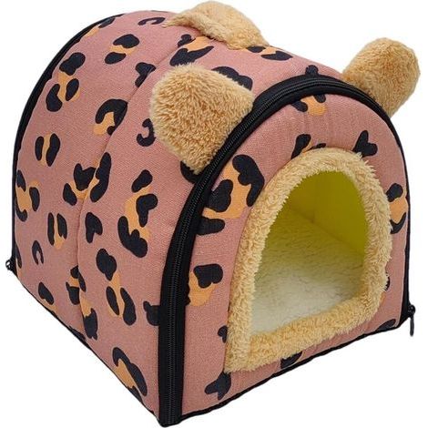 Niche douillette en polaire pour petits animaux avec coussin amovible ,Pour cochons d'Inde,Pour chatons,cochons d'Inde,lapins,rouge (1/4)