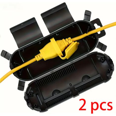 Lot de 2 Boîtiers de Connexion Rallonge Extérieure Imperméable, Résistant aux Intempéries Verrouillable, Protection Électrique Jardin, Guirlandes de Fêtes (1/4)