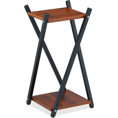 Portapiante geometrico 57 x 29 x 29 cm design elegante interno in MDF effetto legno nero 130010955