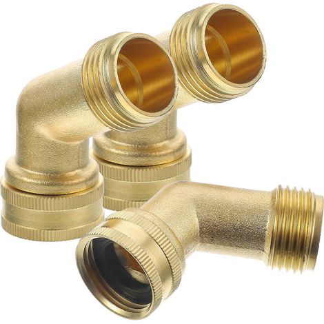 Raccords coudés Golden Water Connection (lot de 6) conçus pour les tuyaux d'arrosage et d'agriculture (2,75 x 1,10 x 0,90 po). (1/5)
