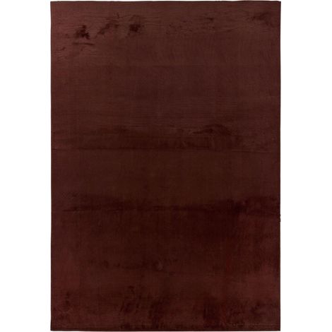 Tapis salon 80 x 150 cm, marron uni lavable, toucher velours régulier, structure tissée pour confort quotidien et style épuré