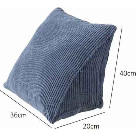 Almohada triangular, cómoda almohada de lectura, cojín de soporte lumbar con bolsillo con cremallera. (1/3)