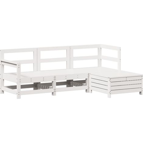 Maison Exclusive - Set Salotto da Giardino 4 pz Bianco in Legno Massello di Pino