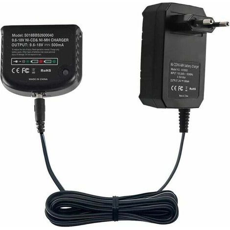 Ersatzladegerät, kompatibel mit Black & Decker 9,6 V, 12 V, 14,4 V, 18 V, NiCd-Nimh-Akku HPB18-OPE, HPB18, HPB14, HPB12, HPB96, 244760-00, A1718, FSB18 (1/4)