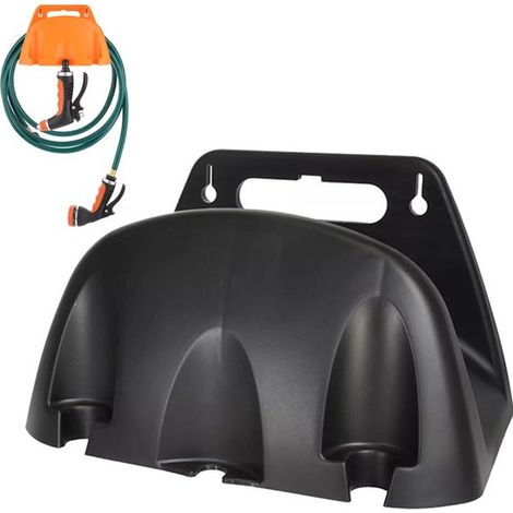 Soporte para manguera, Carrete para manguera de jardín, Sistema para colgar manguera de jardín, garajes y espacios industriales, Color naranja (1/5)