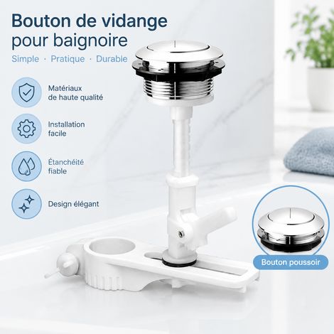 Bouton poussoir réservoir WC, modèle MB-d 5067 bouton simple chasse, commande de chasse d'eau sanitaire, pièce de rechange, 500 g – Livraison gratuite