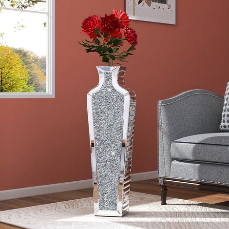 Vase miroir de luxe 68 cm – Décoration en diamant – Finition écologique – Pour fleurs séchées – Style moderne - 3D68cm (1/5)