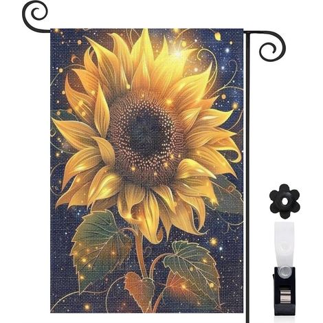 Drapeau de jardin vertical décoration saisonnière toile durable double face 30 x 45 cm pour jardin maison (1/5)