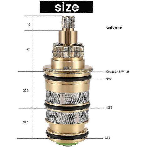 Cartouche thermostatique de remplacement en laiton pour mitigeur de douche - Kit de réparation - Commande thermostatique intelligente - Édition 0724 (1/5)
