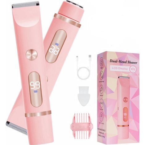 Rasoio elettrico 2 in 1 per donne, rifinitore per zone intime, rifinitore per bikini, rasoio per viso, gambe, ascelle e zona intima. (1/5)