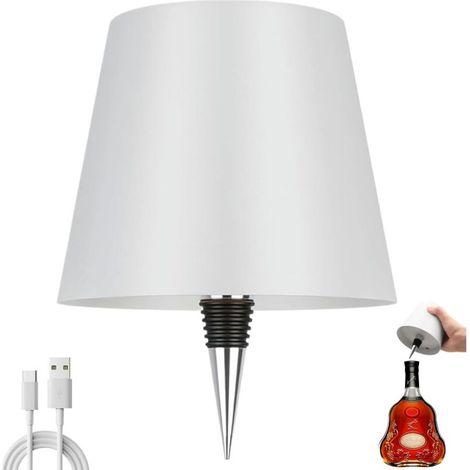 (blanc, 1 pièce)Lampe de bouteille de vin rechargeable sans fil, lampe de table LED à contrôle tactile avec 3 couleurs variables pour la maison, bar, restaurant, bureau et décoration de Noël (1/5)