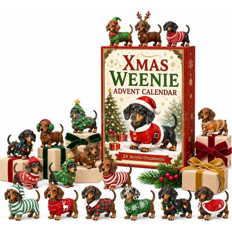 Calendrier de l'Avent 2026 avec figurine Teckel, figurine surprise en PVC, style moderne (1/5)