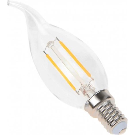 Blanc Chaud - Ampoule filament LED flamme Transparent - E14 - BA35 - 2,5 W - SMD Epistar - Ecolife Lighting® (1/4)