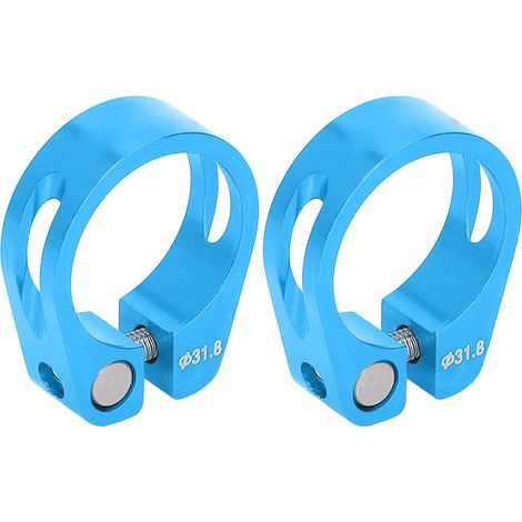 2Pinces de collier de selle vélo en alliage d'aluminium, à dégagement rapide, bleu, pour accessoires cyclistes (1/5)