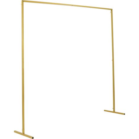 Youyijia Rectangle Wedding Arch Stand 2x2M Iron Rectangle Backdrop Stand Metal Garden Arch Arbour Climbing Plants Roses for Wedding Ceremony Party Decoration Gold (1/5)