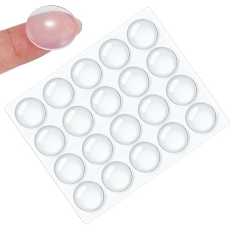 20 Tampons Caoutchouc Silicone Transparents 20×4mm Auto-adhésifs (1/5)