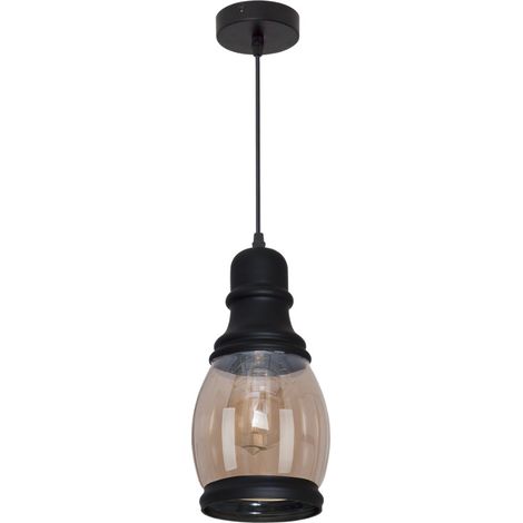Colgante capitolina 1xe27 al.reg.xd.14cm negro/ámbar (1/3)