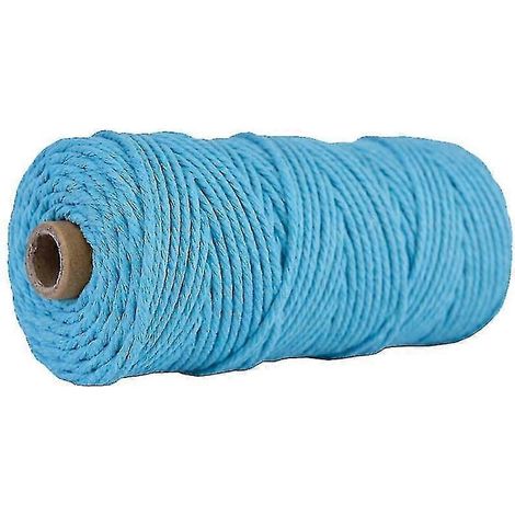 Cordon de macramé 3 mm 100 m, corde en coton torsadé à 4 brins, corde en coton naturel (beige) (d-583-a) CY