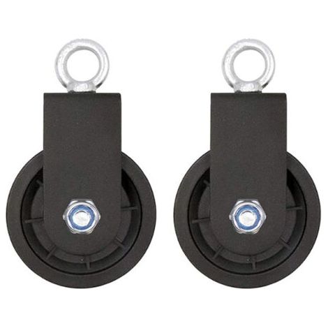 QORVA-Poulie pivotante, poulie simple avec support de montage, poulie pivotante en U, roue de levage pour poulie à câble métallique, musculation, 2 pièces