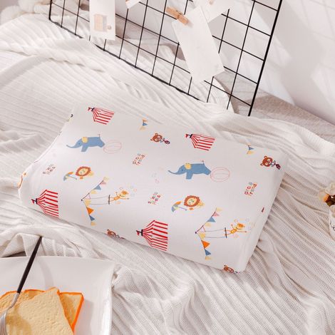 Oreiller pour enfants en latex naturel, oreiller de couchage, avec taie d'oreiller en coton amovible et lavable, oreiller pour tout-petits, oreiller pour la sieste de l'après-midi, adapté aux garçons  (1/3)