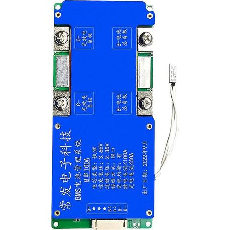 LiFePO4 8S 24V 100A Batterieschutzplatine mit identischem Anschluss und Ausgleichstemperaturregelung. Batteriemanagementplatine (BMS) für Wechselrichter. (1/5)