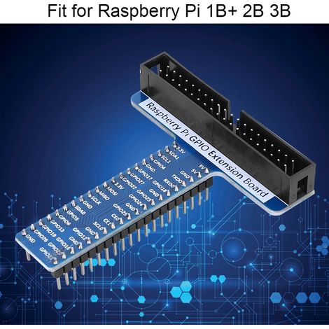 2er-Pack GPIO 2x20p 40-Pin T-Stecker für Raspberry Pi 1B 2B 3B, Erweiterungszubehör (1/5)
