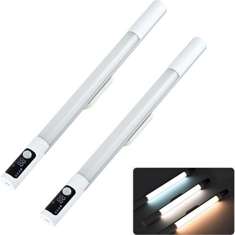 2 Éclairage LED sous armoire, angle réglable, éclairage 3 tons, lumière rechargeable avec détecteur de mouvement, applique murale–Argent–2000 mAh (1/5)