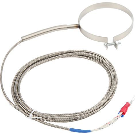 Thermocouple en acier inoxydable de 60 mm, 0-400 °C, capteur de température de type CK, filetage industriel, 2 m/6,6 pi. (1/5)
