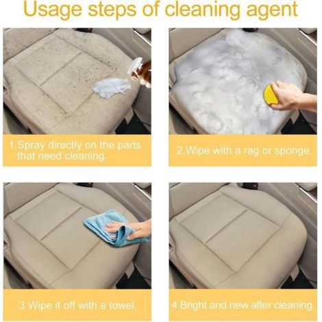 Multi-Purpose Foam Cleaner,Multi Purpose Foam Cleaner for car, Nettoyant Détachant Tissus,Nettoyant Intérieur De Voiture Sièges Cuir (1/4)