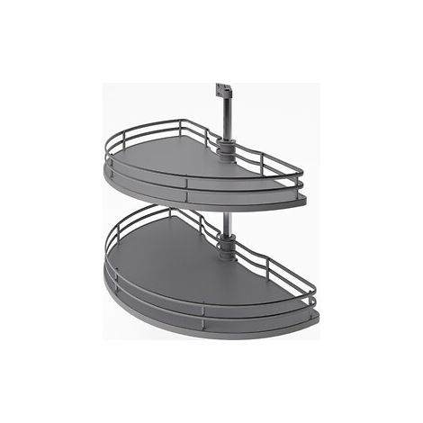 Plateaux tournants 1/2 rond Ellite - 5301BE - Ø plateau 745 hauteur 615 mm - anthracite - INOXA
